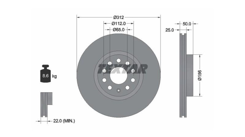 Disc frana Volkswagen AUDI A3 (8P1) 2003-2012 #2 0986479058