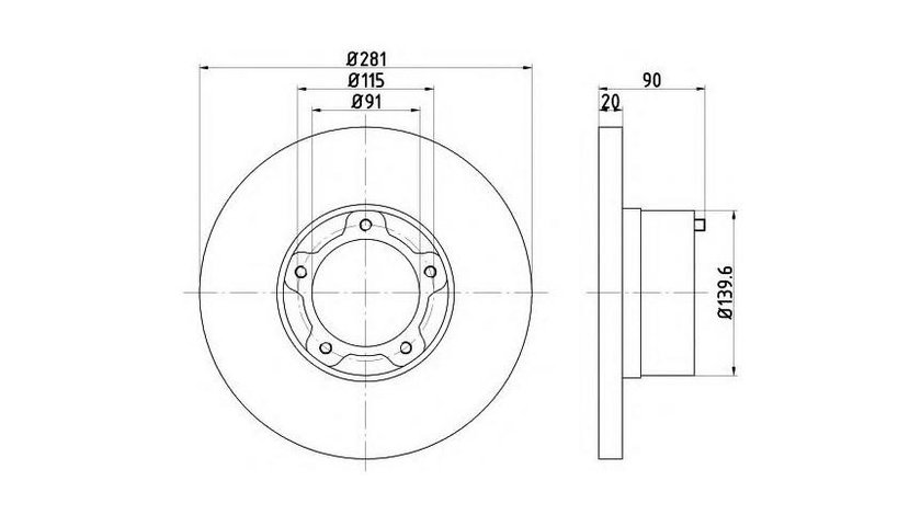 Disc frana Volkswagen VW LT 40-55 I caroserie (291-512) 1975-1996 #2 08298210