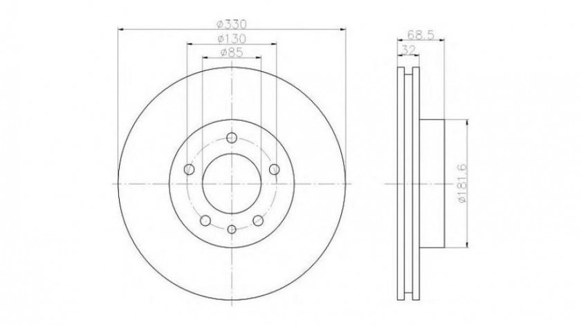 Disc frana Volkswagen VW TOUAREG (7LA, 7L6, 7L7) 2002-2010 #2 0986479250