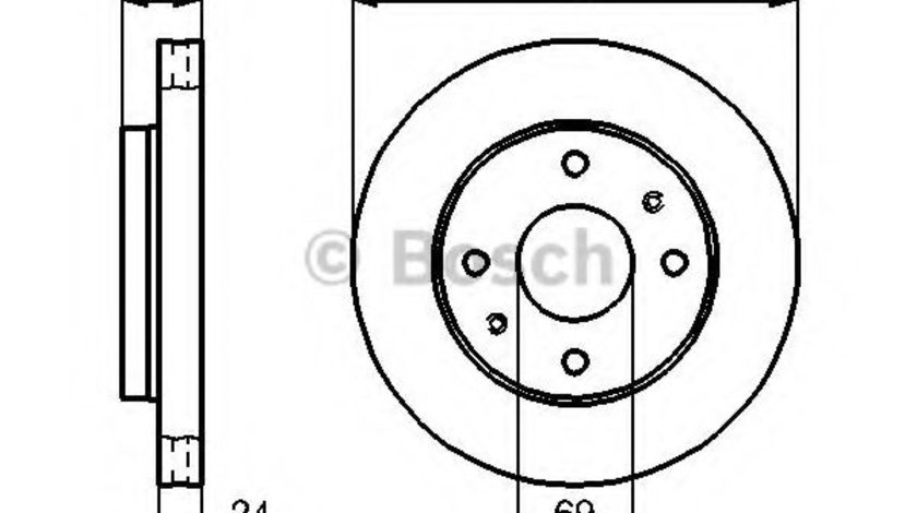 Disc frana VOLVO S40 I (VS) (1995 - 2004) BOSCH 0 986 478 531 piesa NOUA