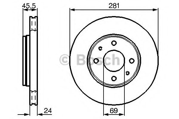 Disc frana VOLVO S40 I (VS) (1995 - 2004) BOSCH 0 986 479 B37 piesa NOUA
