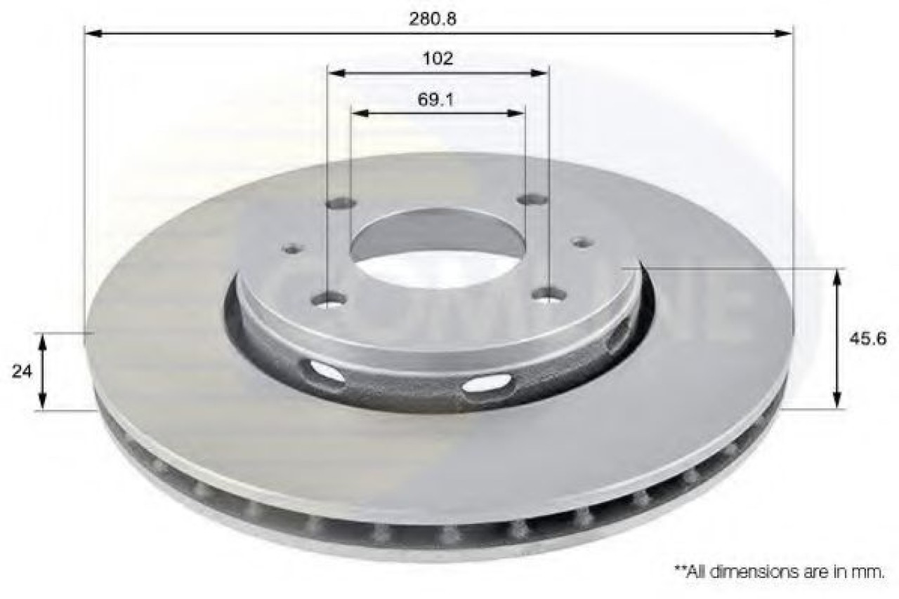 Disc frana VOLVO S40 I (VS) (1995 - 2004) COMLINE ADC0352V piesa NOUA
