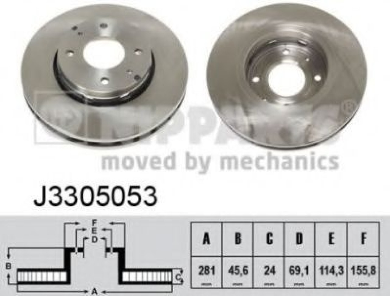 Disc frana VOLVO S40 I (VS) (1995 - 2004) NIPPARTS J3305053 piesa NOUA