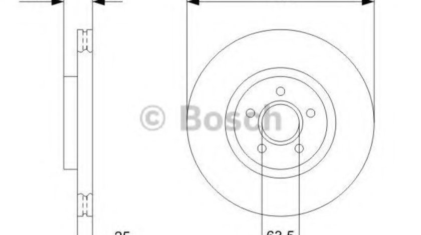 Disc frana VOLVO S40 II (MS) (2004 - 2016) BOSCH 0 986 479 C75 piesa NOUA