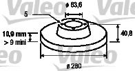 Disc frana VOLVO S40 II (MS) (2004 - 2016) VALEO 186843 piesa NOUA