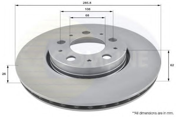 Disc frana VOLVO S60 I (2000 - 2010) COMLINE ADC1907V piesa NOUA
