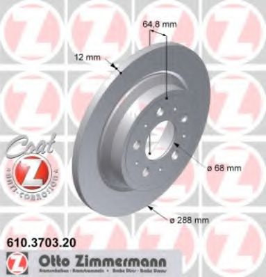 Disc frana VOLVO S80 I (TS, XY) (1998 - 2006) ZIMMERMANN 610.3703.20 piesa NOUA