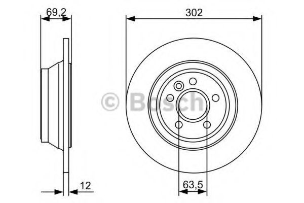 Disc frana VOLVO S80 II (AS) (2006 - 2016) BOSCH 0 986 479 396 piesa NOUA