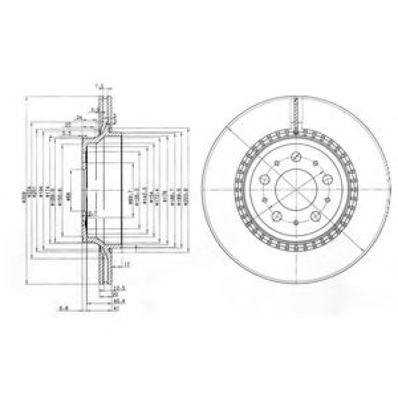 Disc frana VOLVO S80 II (AS) (2006 - 2016) DELPHI BG3782C piesa NOUA