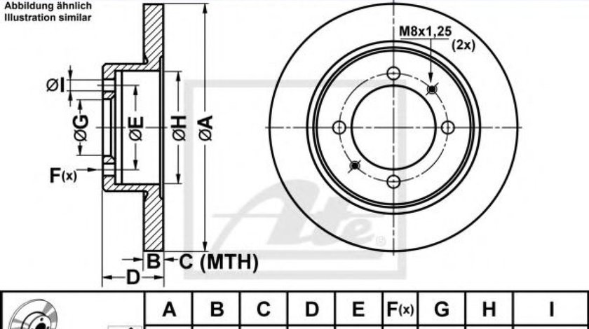 Disc frana VOLVO V40 Combi (VW) (1995 - 2004) ATE 24.0110-0229.1 piesa NOUA