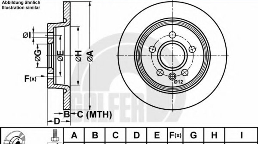 Disc frana VOLVO V50 (MW) (2004 - 2016) GALFER B1.G211-0158.1 piesa NOUA