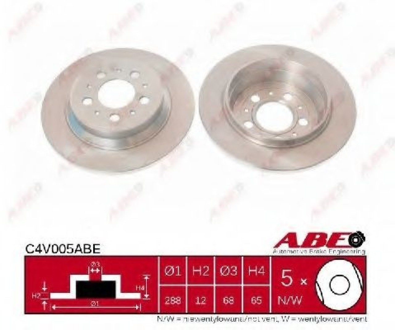 Disc frana VOLVO V70 I (LV) (1996 - 2000) ABE C4V005ABE piesa NOUA
