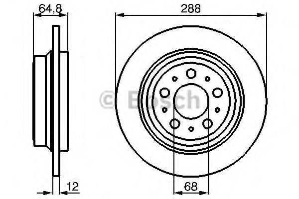 Disc frana VOLVO V70 II (SW) (2000 - 2007) BOSCH 0 986 478 495 piesa NOUA