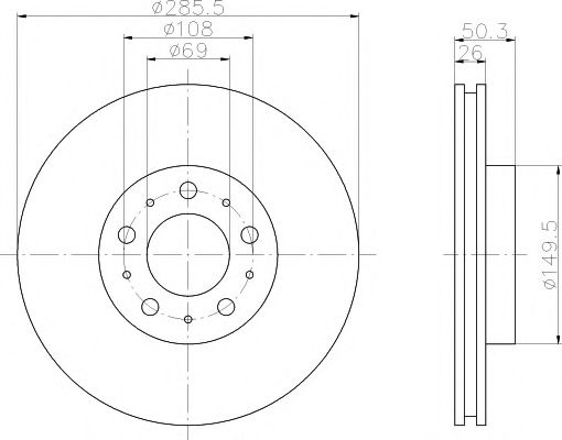 Disc frana VOLVO V70 II (SW) (2000 - 2007) TEXTAR 92100503 piesa NOUA