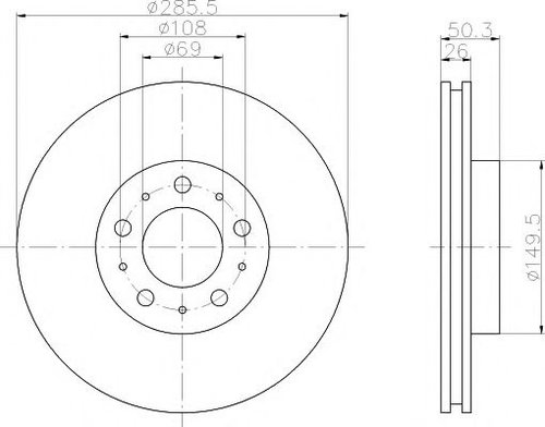 Disc frana VOLVO V70 II (SW) (2000 - 2007) TEXTAR 92100503 piesa NOUA