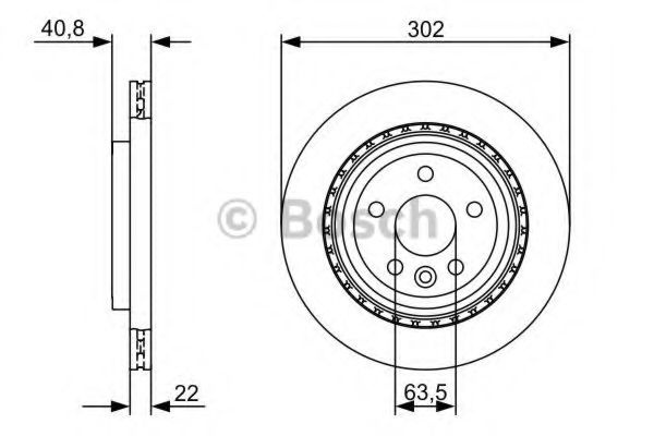 Disc frana VOLVO V70 III (BW) (2007 - 2016) BOSCH 0 986 479 398 piesa NOUA
