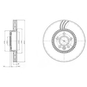 Disc frana VOLVO V70 III (BW) (2007 - 2016) DELPHI BG3784 piesa NOUA