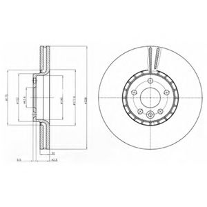 Disc frana VOLVO XC60 (2008 - 2016) DELPHI BG9085 piesa NOUA