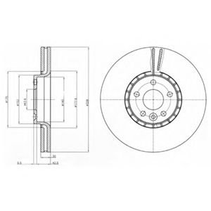 Disc frana VOLVO XC60 (2008 - 2016) DELPHI BG9085 piesa NOUA
