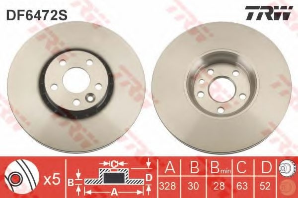 Disc frana VOLVO XC60 (2008 - 2016) TRW DF6472S piesa NOUA