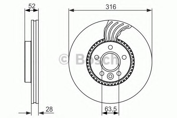 Disc frana VOLVO XC70 II (2007 - 2016) BOSCH 0 986 479 C19 piesa NOUA