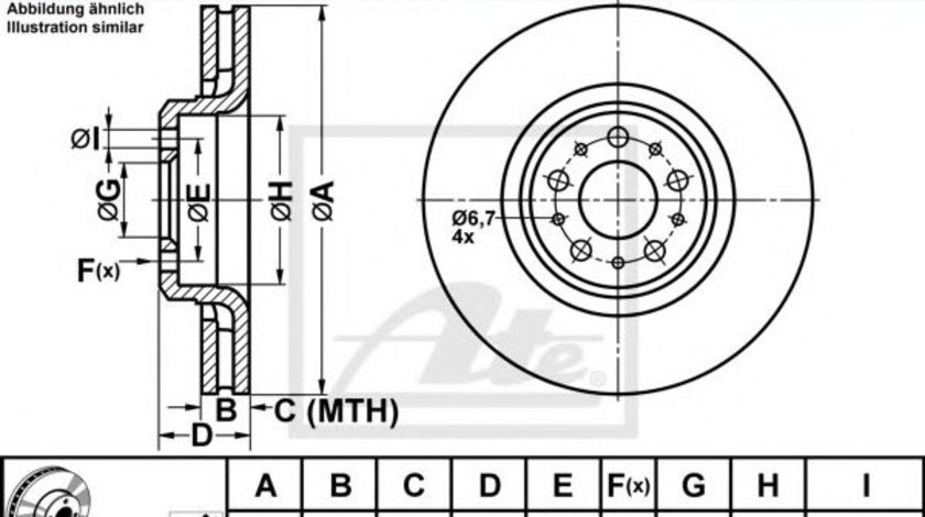 Disc frana VOLVO XC90 I (2002 - 2016) ATE 24.0130-0116.1 piesa NOUA