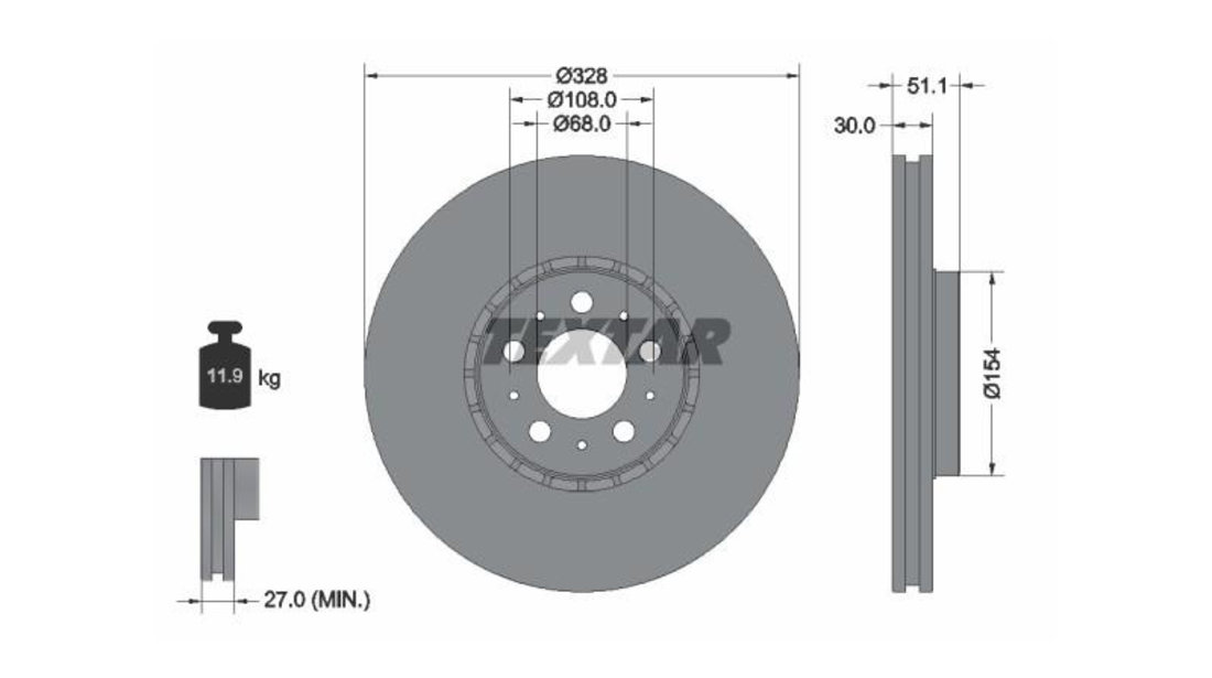 Disc frana Volvo XC90 II (2014 -> )[256] #3 31262489