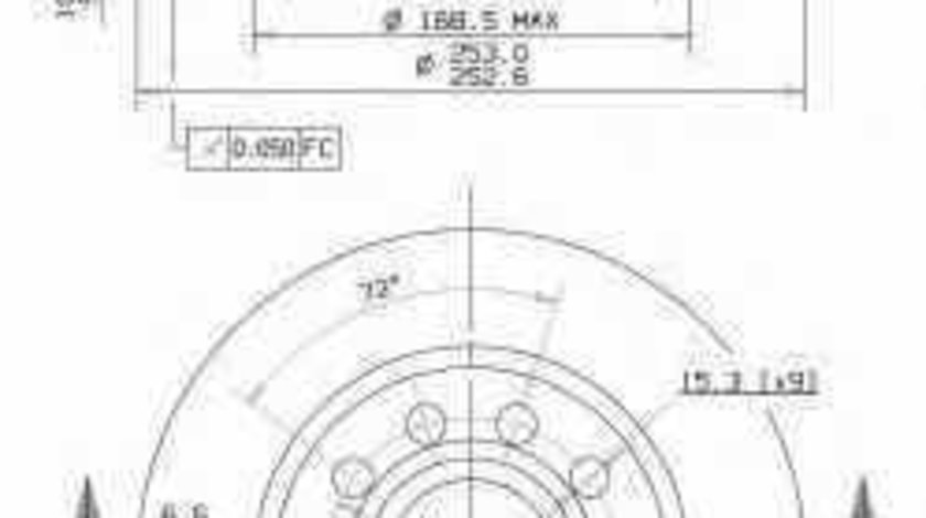 Disc frana VW BEETLE 5C1 BREMBO 08.9502.10