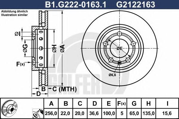 Disc frana VW BORA (1J2) (1998 - 2005) GALFER B1.G222-0163.1 piesa NOUA