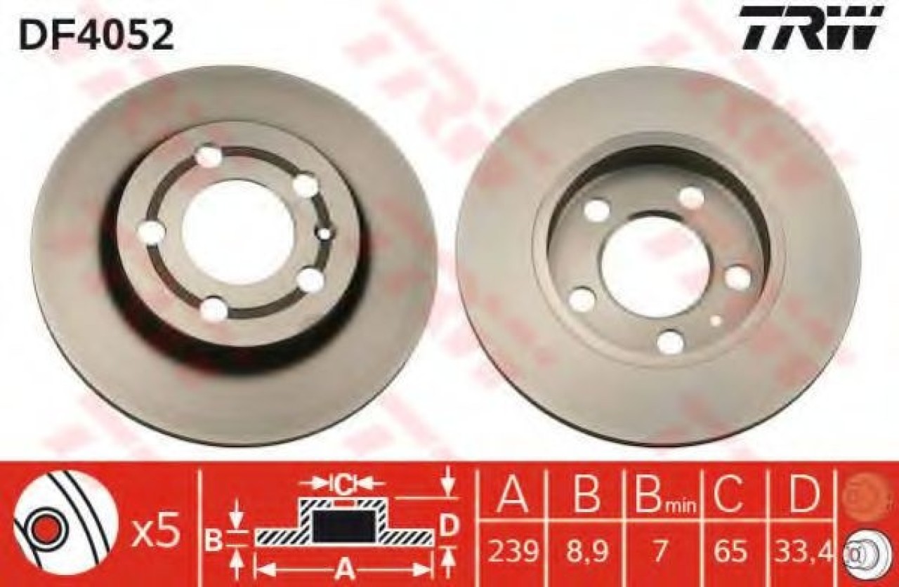 Disc frana VW BORA (1J2) (1998 - 2005) TRW DF4052 piesa NOUA