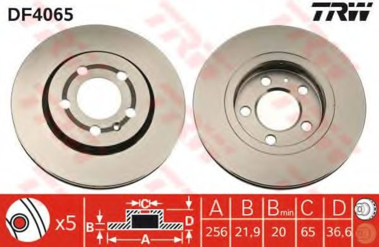 Disc frana VW BORA (1J2) (1998 - 2005) TRW DF4065 piesa NOUA