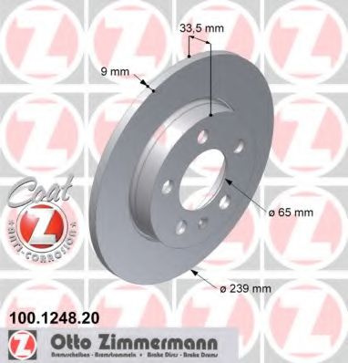 Disc frana VW BORA Combi (1J6) (1999 - 2005) ZIMMERMANN 100.1248.20 piesa NOUA