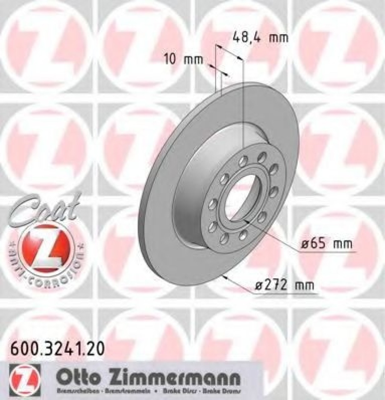 Disc frana VW CADDY ALLTRACK combi (Saab) (2015 - 2016) ZIMMERMANN 600.3241.20 piesa NOUA