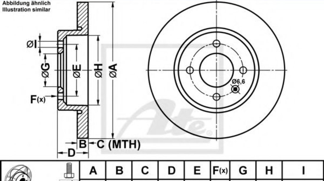 Disc frana VW CADDY II Caroserie (9K9A) (1995 - 2004) ATE 24.0313-0178.1 piesa NOUA