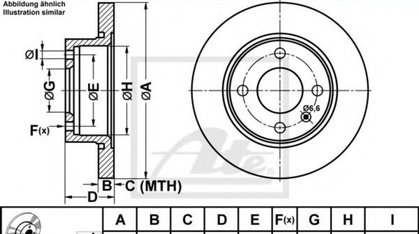 Disc frana VW CADDY II Pick-up (9U7) (1996 - 2000) ATE 24.0113-0182.1 piesa NOUA