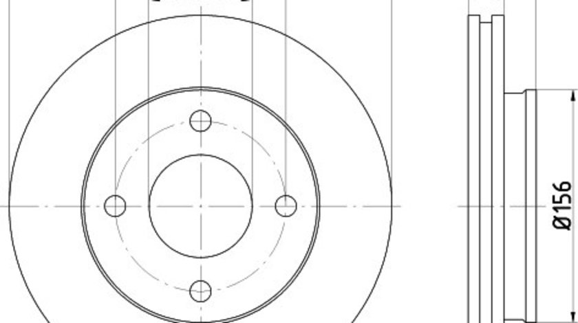 Disc frana VW CADDY III Caroserie (2KA, 2KH, 2CA, 2CH) (2004 - 2016) KRIEGER 0950004048 piesa NOUA