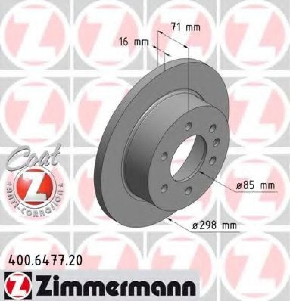 Disc frana VW CRAFTER 30-35 bus (2E) (2006 - 2016) ZIMMERMANN 400.6477.20 piesa NOUA