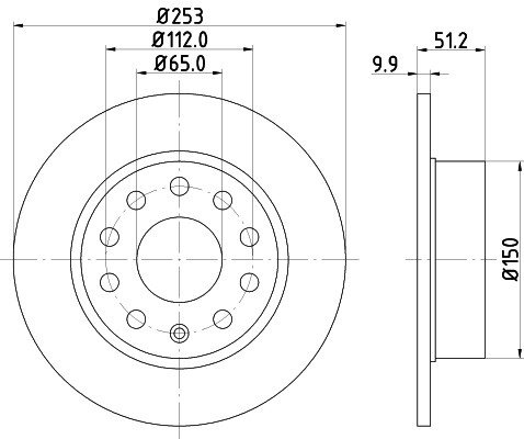 Disc frana VW EOS (1F7, 1F8) (2006 - 2016) KRIEGER 0950004112 piesa NOUA