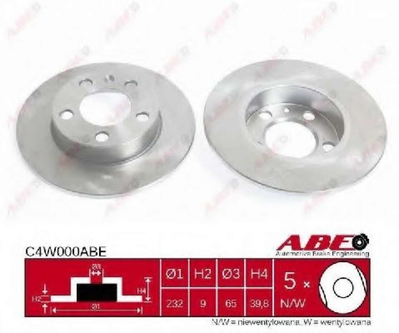 Disc frana VW GOLF IV Variant (1J5) (1999 - 2006) ABE C4W000ABE piesa NOUA