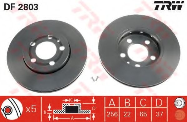 Disc frana VW GOLF IV Variant (1J5) (1999 - 2006) TRW DF2803 piesa NOUA