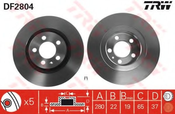 Disc frana VW GOLF IV Variant (1J5) (1999 - 2006) TRW DF2804 piesa NOUA