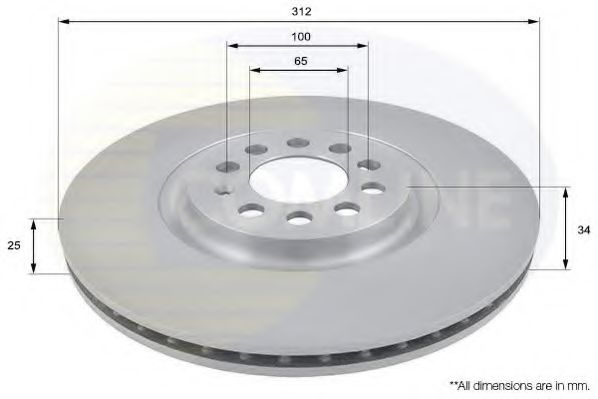 Disc frana VW GOLF IV Variant (1J5) (1999 - 2006) COMLINE ADC1438V piesa NOUA