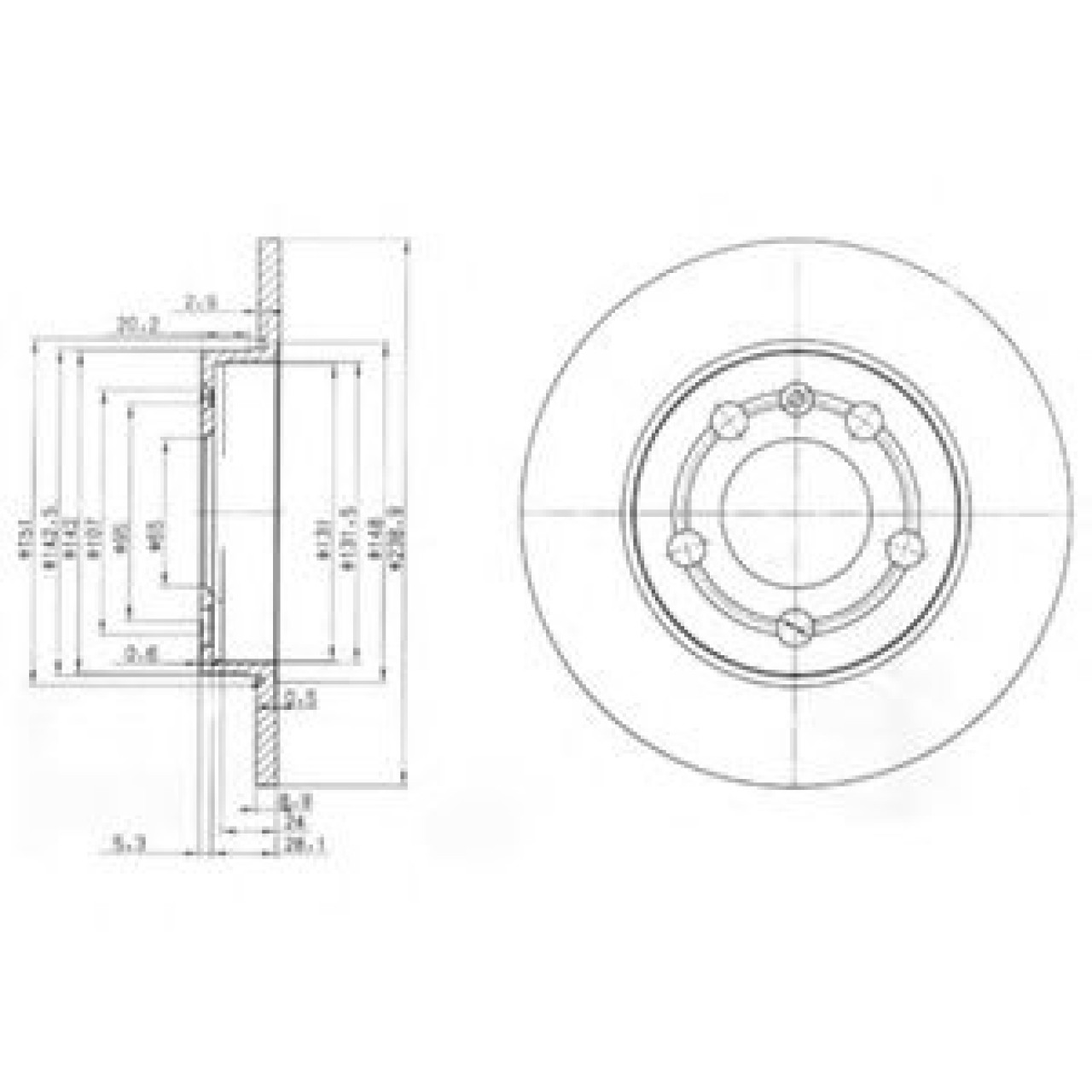 Disc frana VW GOLF IV Variant (1J5) (1999 - 2006) DELPHI BG3738 piesa NOUA