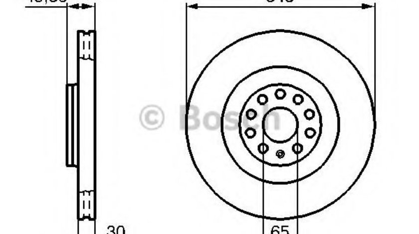 Disc frana VW GOLF V (1K1) (2003 - 2009) BOSCH 0 986 479 B87 piesa NOUA