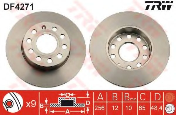 Disc frana VW GOLF V (1K1) (2003 - 2009) TRW DF4271 piesa NOUA