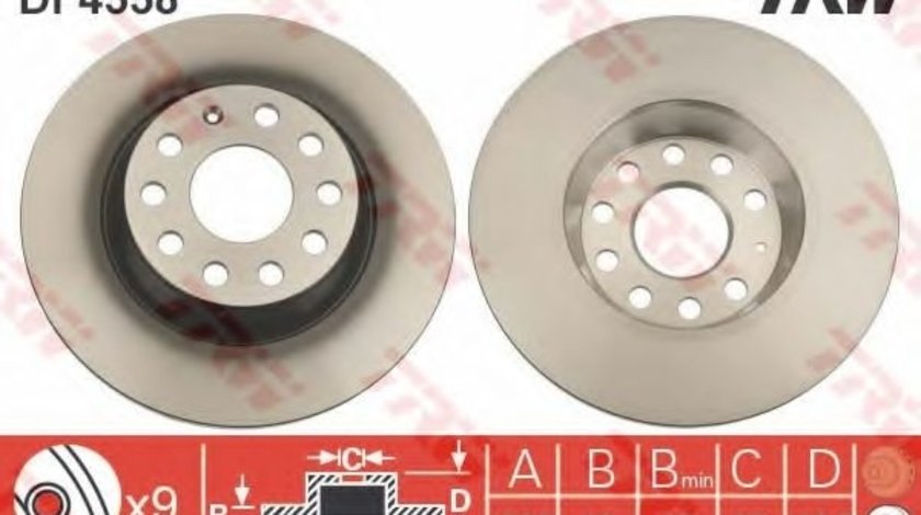 Disc frana VW GOLF V (1K1) (2003 - 2009) TRW DF4558 piesa NOUA