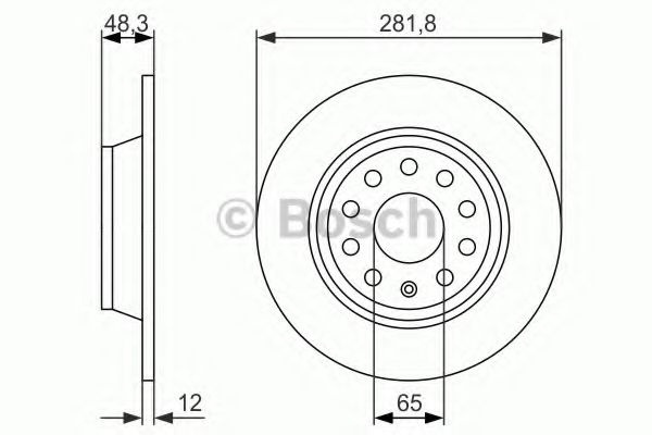 Disc frana VW GOLF V Variant (1K5) (2007 - 2009) BOSCH 0 986 479 B93 piesa NOUA