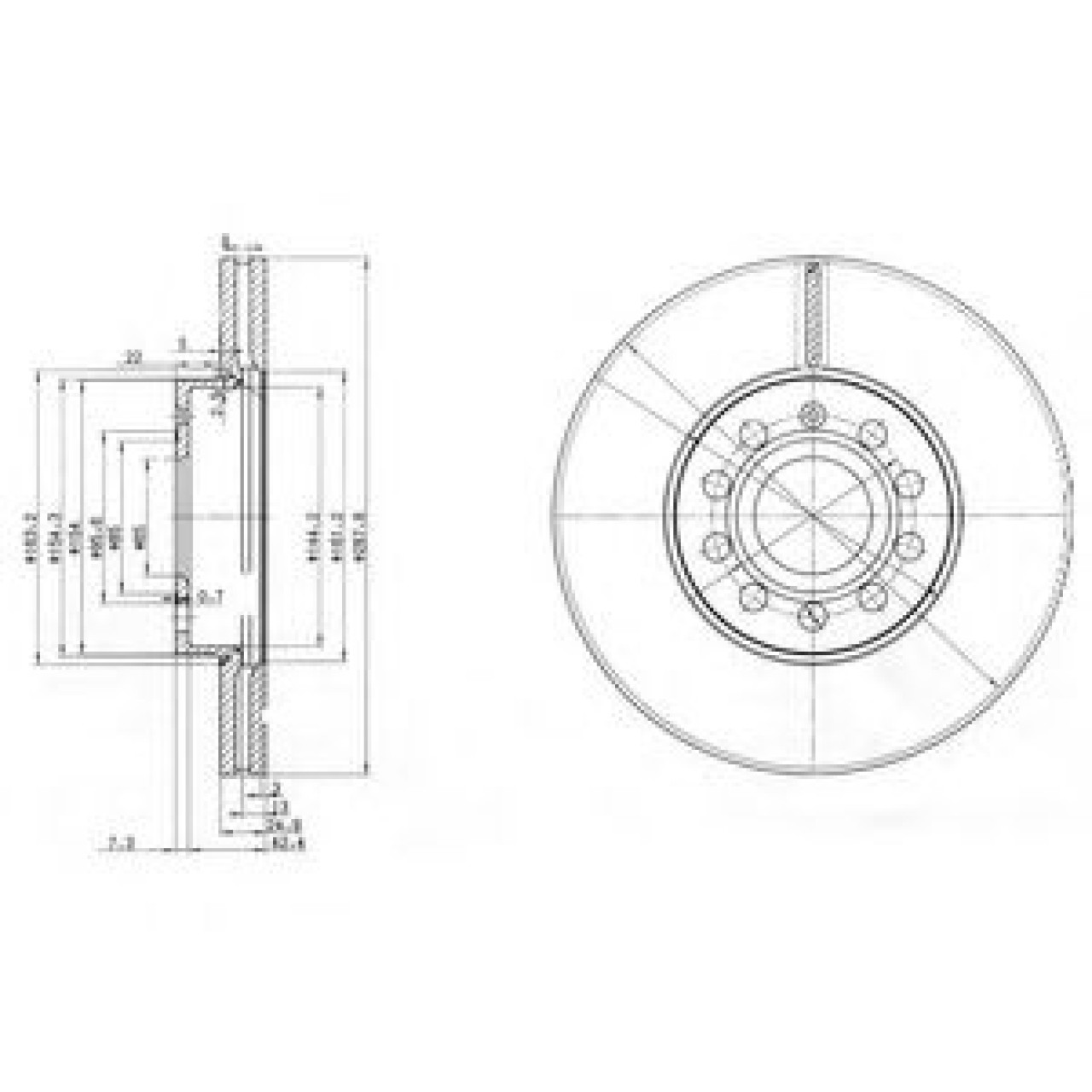 Disc frana VW GOLF V Variant (1K5) (2007 - 2009) DELPHI BG3833C piesa NOUA
