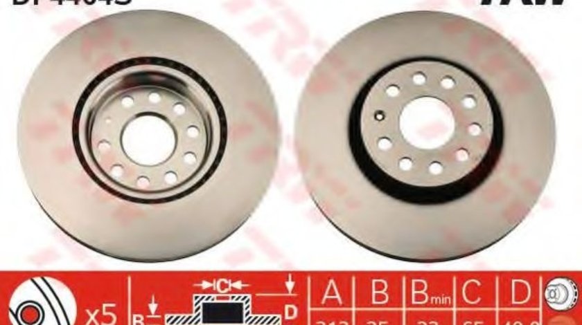 Disc frana VW GOLF V Variant (1K5) (2007 - 2009) TRW DF4464S piesa NOUA