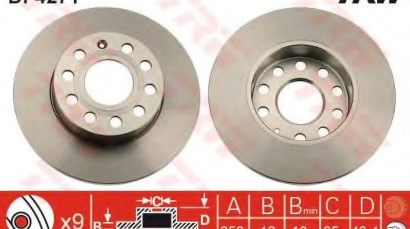 Disc frana VW GOLF V Variant (1K5) (2007 - 2009) TRW DF4271 piesa NOUA